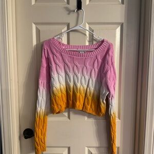 Sincerely Jules Pink and Yellow Ombre Sweater